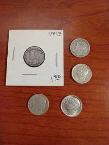 5 90% Silver Dimes