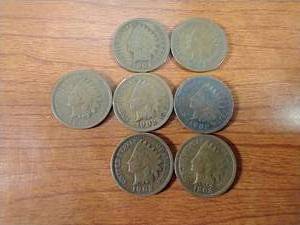 7 Indian Head Pennies