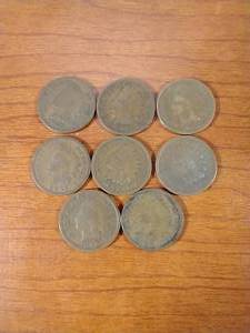 8 Indian Head Pennies - All Pre-1900