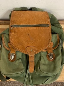 Leather & Canvas Shooters Backpack, Heavy Duty & In Good Condition