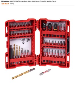 Milwaukee Drawer Dividers for PACKOUT 2-Drawer Tool Box, SHOCKWAVE Impact Duty Alloy Steel Screw Driver Bit Set (50-Piece) & 12 in. Dipped Grip Smooth Jaw Pliers. See Pictures