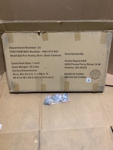 Husky 2-Pack Steel Shelf Set in Black (36 in. W x 21 in. D) for Ready-to-Assemble 36 in. Garage Gear Cabinet. See Pictures