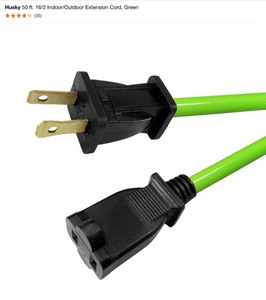 (5) Husky 50 ft. 162 IndoorOutdoor Extension Cord, Green. See Pictures
