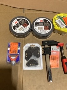 Miscellaneous Shop Equipment & Hand Tools. (Bessy Clamp, Tapes, Sharpener & More). See Pictures