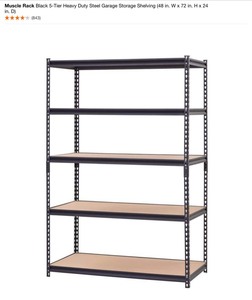 Pallet with 5-Tier Muscle Racks, Water Heater Stand, Rubbermaid Fast Track Shelves & More Various Conditions. See Pictures