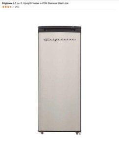 Frigidaire 6.5 cu. ft. Upright Freezer in VCM Stainless Steel Look. See Pictures
