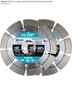 Makita X-LOCK 5 in. Continuous Rim, 5 In. X-Lock Turbo Rim &  4-12 in. Segmented Diamond Blade (2-Pack) Saw Blades. See Pictures