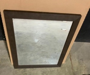 Amanti Art Carlisle 32 in. x 26 in. Rustic Rectangle Framed Espresso Bathroom Vanity Wall Mirror. See Pictures