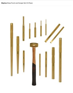Mayhew Brass Punch and Scraper Set (15-Piece). See Pictures