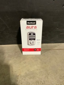 Kwikset Aura Satin Nickel Single Cylinder Electronic Bluetooth Keypad Smart Lock Deadbolt featuring SmartKey Security. See Pictures
