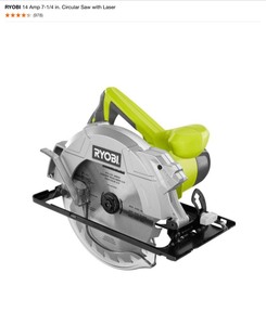 RYOBI 14 Amp 7-14 in. Circular Saw with Laser. See Pictures