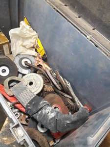Plano Portable Toolbox with Grinder Discs and Miscellaneous Hardware