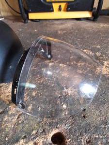 Awesome Vintage HARLEY DAVIDSON Leather Wrapped Helmet with Removeable Visor Excellent Condition
