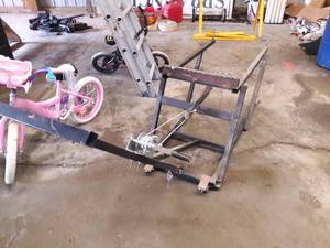 Portable Snowmobile Lift Modified and Improved Crank Needs Casters Solid Condition