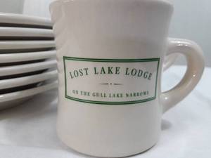 SHENENGO &amp HOMER LAUGHLIN China with LOST LAKE LODGE Cups