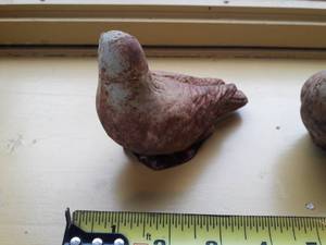 Vintage Cast Iron Lovely Pair of Bird Outdoor Garden Lawn Figurines - Fabulous Patina