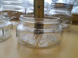 Lot of 6 Vintage Clear Glass MASON Canning Jars in Perfect Condition No Lids