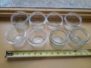 Lot of 8 Clear Glass KERR SELF SEALING WIDE MOUTH MASON Canning Jars in Perfect Condition No Lids