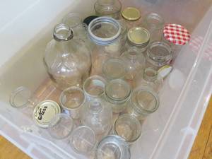 Various Glass Mason Jars, Glasses, Glass Jug
