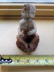 ANTIQUE PRIMITIVE CAST IRON ANGEL - LOOKS LIKE IT USED TO HOLD SOMETHING