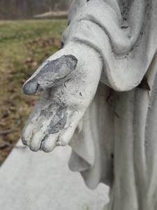 Vintage Blessed Mother Mary Outdoor Garden Lawn Stone Statue 24 Tall
