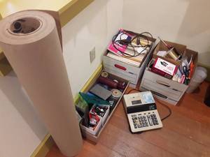 WOW HUGE Assortment of Boxes of Office School Work Supplies Post Its Printer Paper Hole Punches Pens Staplers Paper Shredder The Works - PLEASE SEE ALL PICTURES FOR EVERYTHING IN THIS LOT&nbsp TONS OF STUFF
