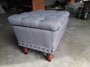 Vintage Gray Storage Living Room Ottoman