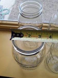 Lot of 6 Large Clear Glass BALL WIDE MOUTH MASON Canning Jars in Perfect Condition