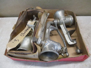3 antique food choppers