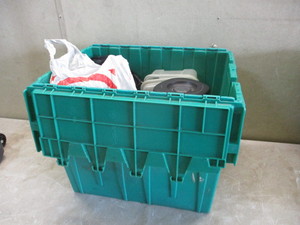 Tote of toolbelt, blades, tools
