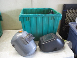 Tote of tools and helmets