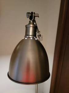 lot 98 image: Brushed Nickel Adjustable Arm Floor Lamp