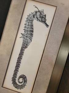 lot 36 image: Tinted Framed Vintage Seahorse Print