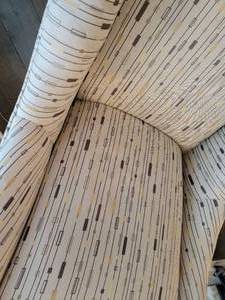lot 59 image: High Back Arm Chair in an MCM Inspired Upholstery