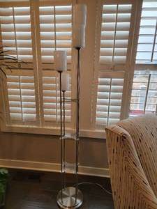 lot 56 image: Brushed Nickel 4 Light Floor Lamp