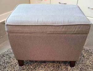 lot 58 image: Gray Herringbone Chest Ottoman