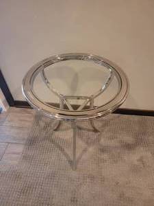 lot 6 image: Polished Chrome Side Table