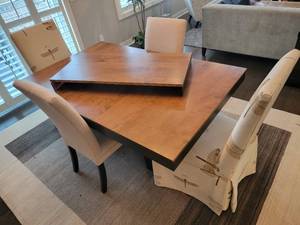 lot 8 image: Bacons Furniture Modern Dining Table set