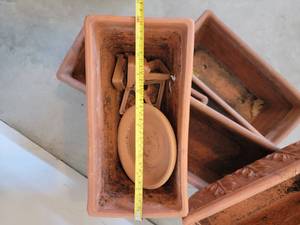 lot 136 image: Terracotta Clay Flower Boxes Bundle  set of 6