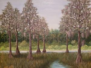 lot 60 image: Amazing Original Fine Art Oil Painting by Gwen Gazaway- Spanish Moss