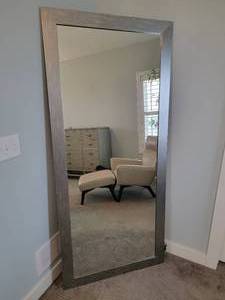 lot 6E image: Contemporary Silver Floor Mirror
