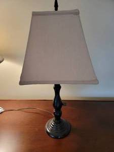 lot 24 image: Dark Bronze Pedestal Table Lamp