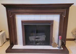 lot 42 image: Free Standing Electrical Fireplace Mantle