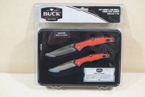 Buck Knives 237 Large and 238 Small Liner Lock Collector Knife Combo Set