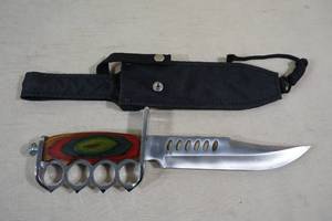 Surgical Steel Fixed Blade Knife with Knuckle Grip
