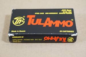 20 Tul Ammo .223 Rem 55 Gr FMJ Steel Case Ammo