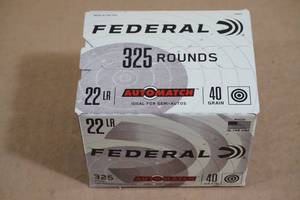 325 Federal Automatch .22 LR 40 Gr Ammo