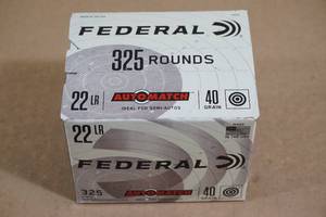 325 Federal Automatch .22 LR 40 Gr Ammo