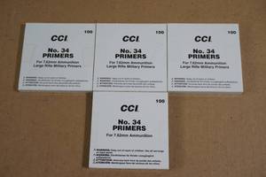 400 CCI No 34 Primers for 7.62mm Ammo