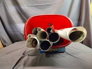 lot 39 image: Garbage Can of Used Posters and Calendar Tops